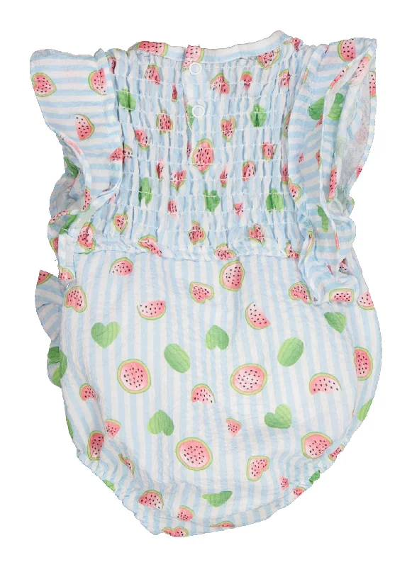 Baby Girls 0-9M Printed Smocked Bodysuit and Headband