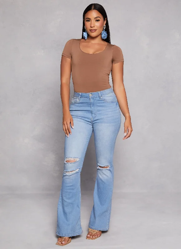 Short Sleeve Scoop Neck Bodysuit