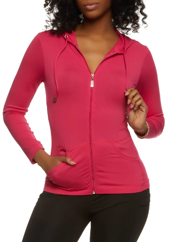 Full Zip Hooded Active Top