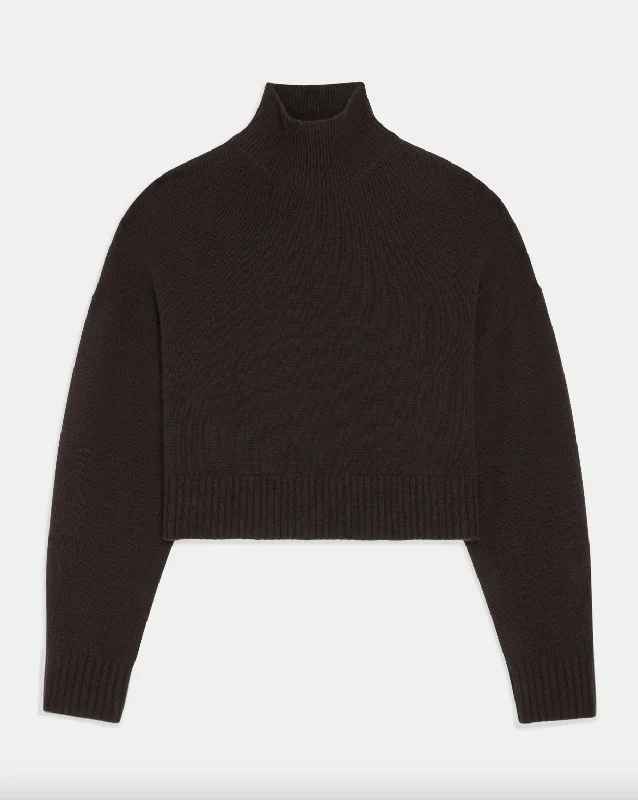 Cashmere Cropped Turtleneck - Mink