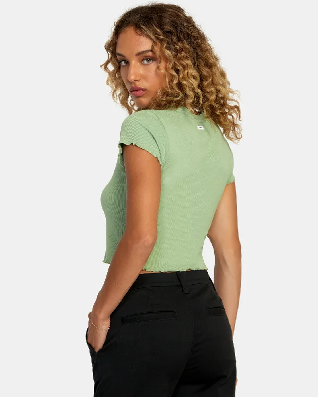 Classmate Crop Tee - Basil