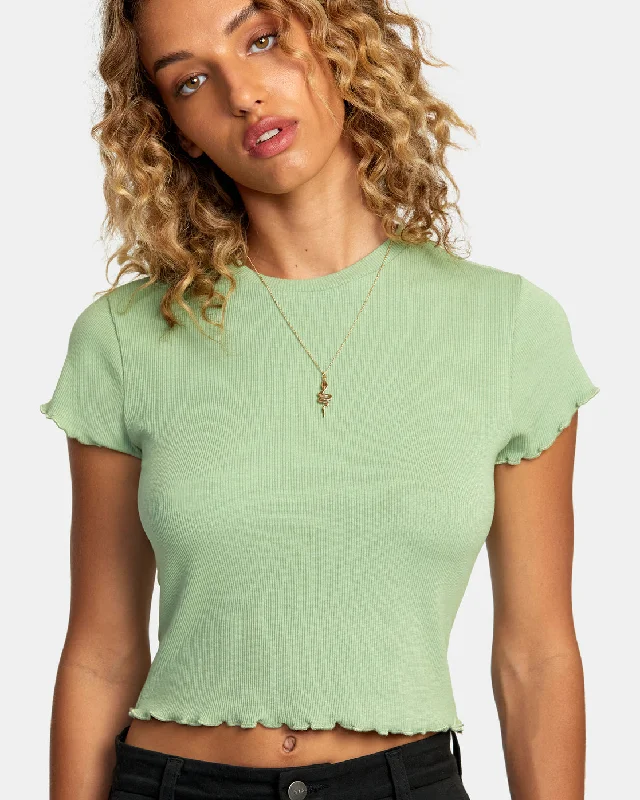 Classmate Crop Tee - Basil