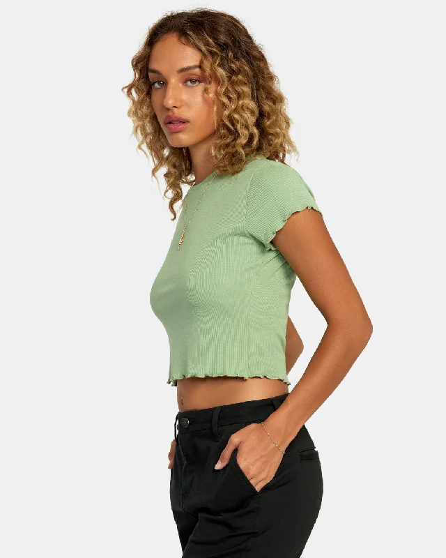 Classmate Crop Tee - Basil