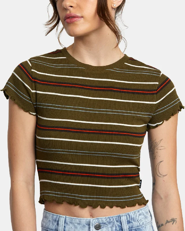 Classmate Crop Tee - Dark Olive