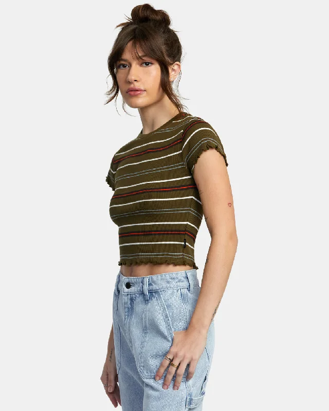 Classmate Crop Tee - Dark Olive