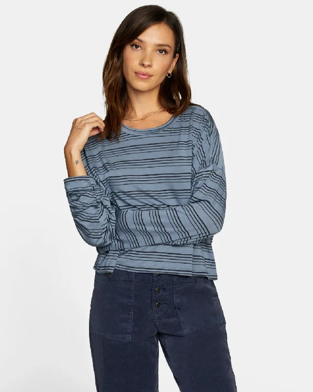 Countdown II Long Sleeve Knit Top - Blue Slate