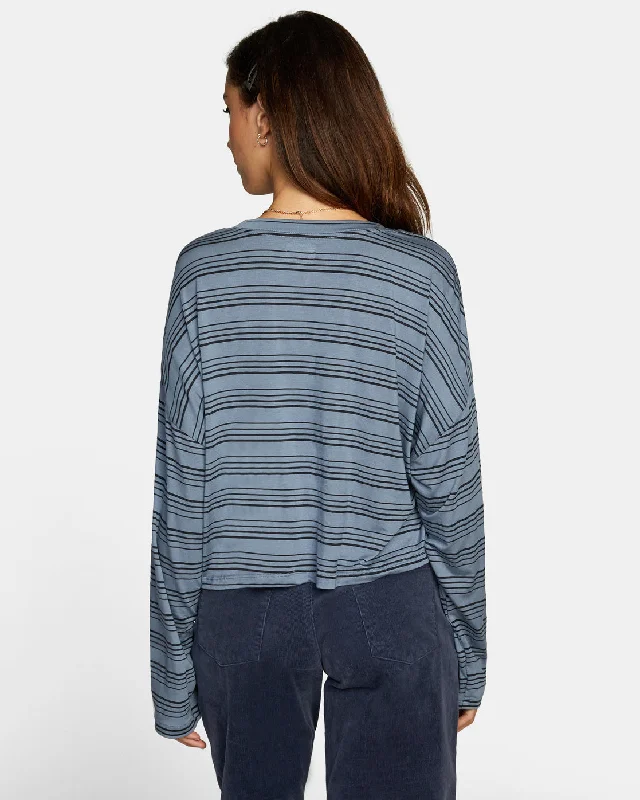 Countdown II Long Sleeve Knit Top - Blue Slate