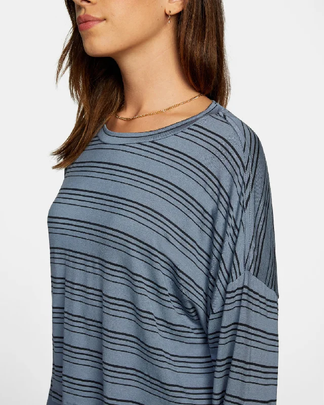 Countdown II Long Sleeve Knit Top - Blue Slate