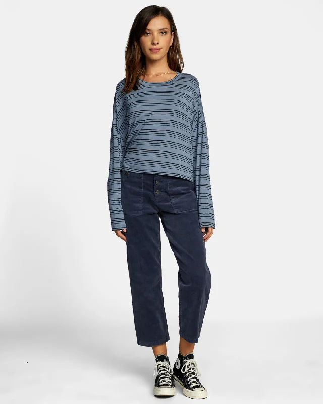 Countdown II Long Sleeve Knit Top - Blue Slate