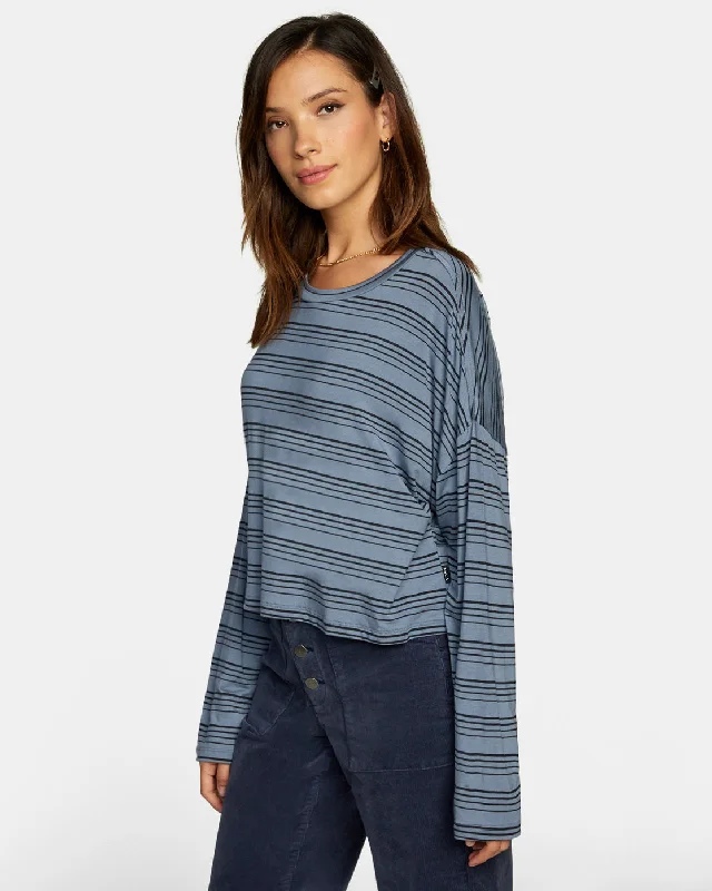 Countdown II Long Sleeve Knit Top - Blue Slate