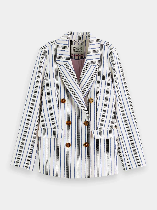 Double-breasted striped blazer