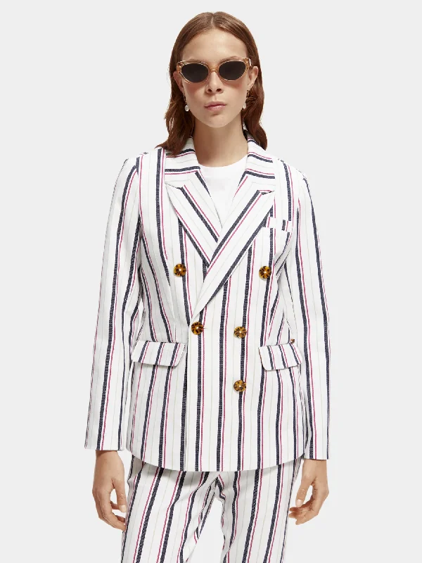 Double-breasted striped blazer