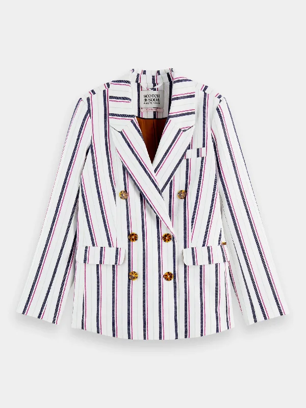 Double-breasted striped blazer