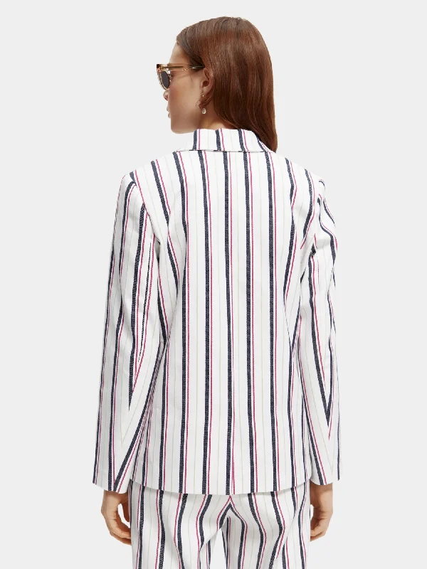 Double-breasted striped blazer