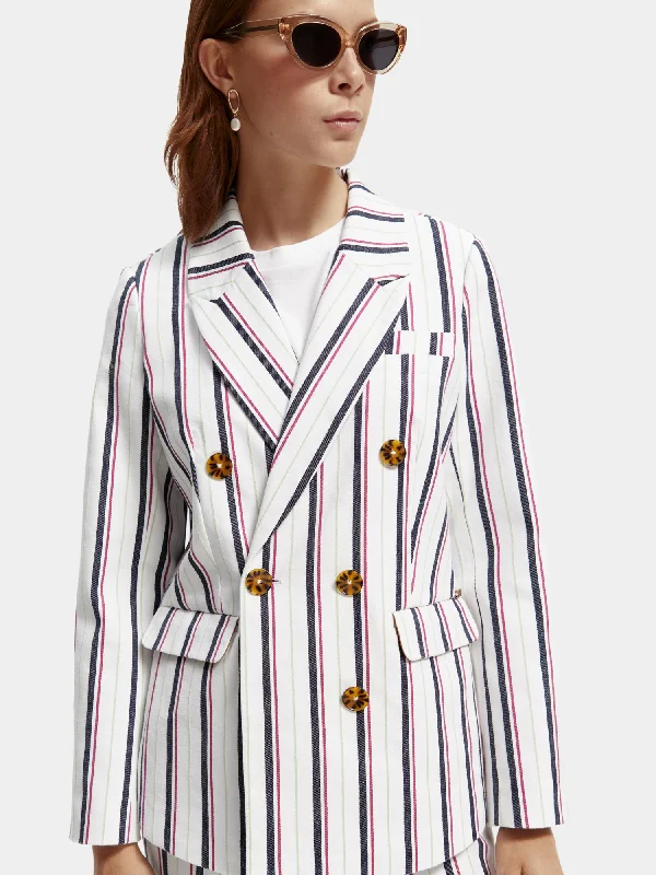 Double-breasted striped blazer