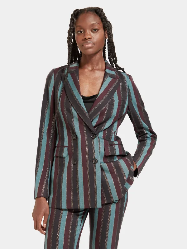 Double-breasted striped blazer