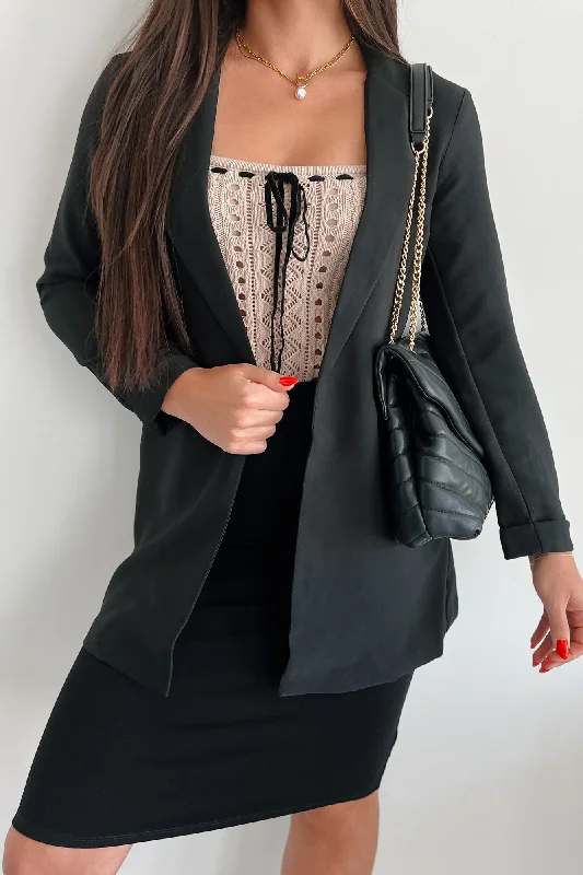 Executive Behavior Long Blazer (Black)