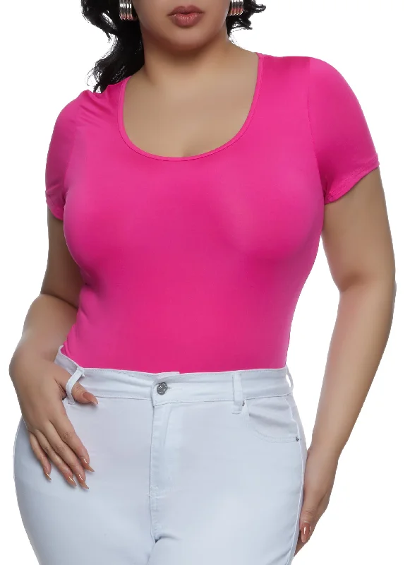 Plus Size Daisy Scoop Neck Bodysuit