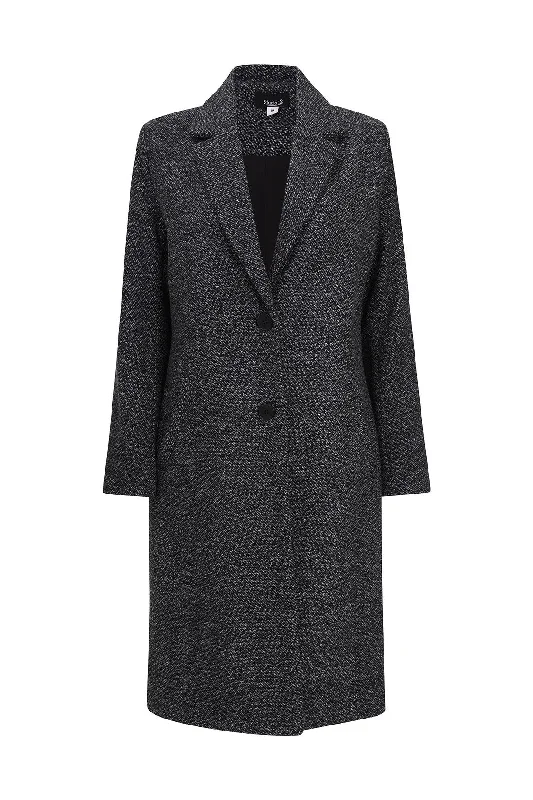 Fully lined Charcoal Check Coat | CHARCOAL MARLE | 8012ZR