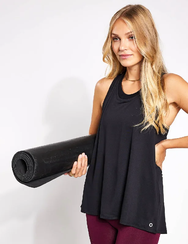 Yoga Pleat Vest - Black