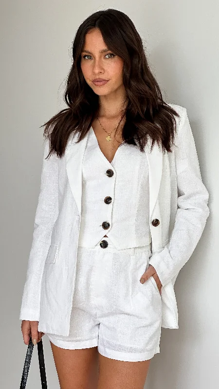 Hale Linen Blazer - White