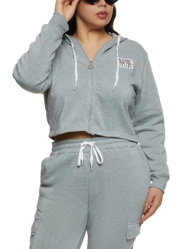 Plus Size Beyond Blessed Graphic Patch Hoodie