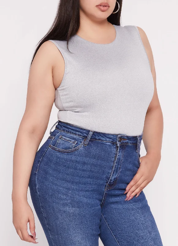 Plus Size Daisy Seamless Crew Neck Bodysuit