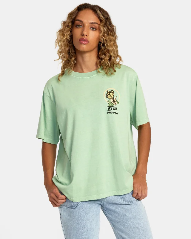 Hibiscus Hawaii Tee - Seafoam