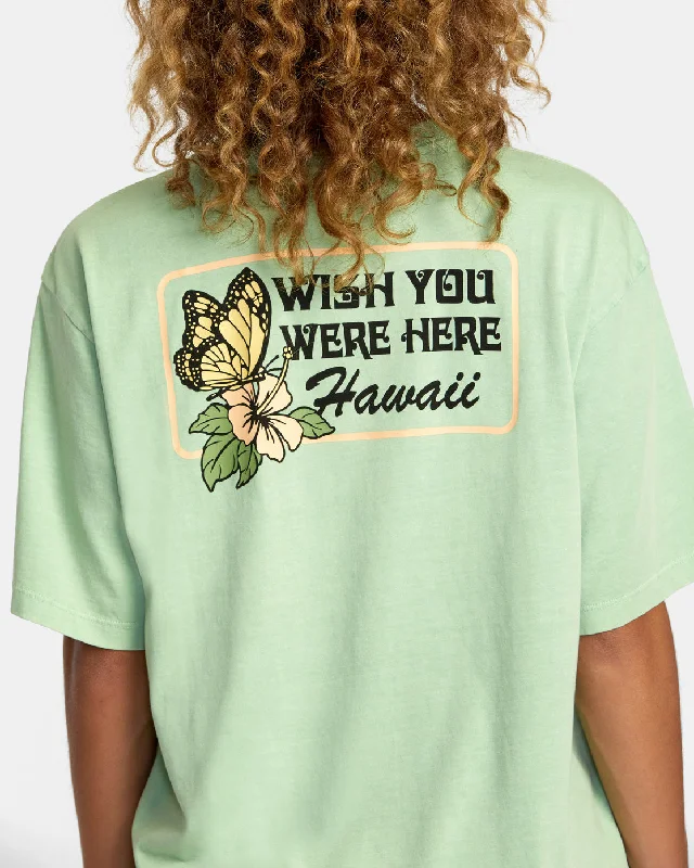 Hibiscus Hawaii Tee - Seafoam