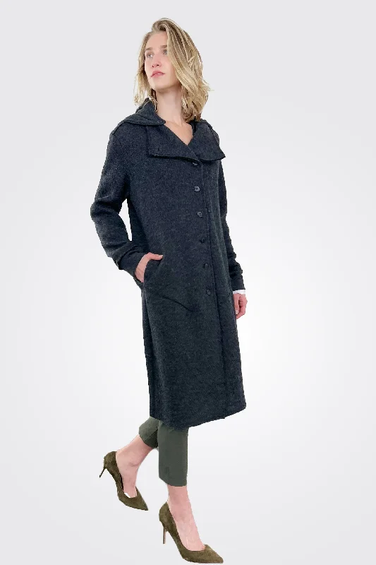 Hooded Coat - Charcoal