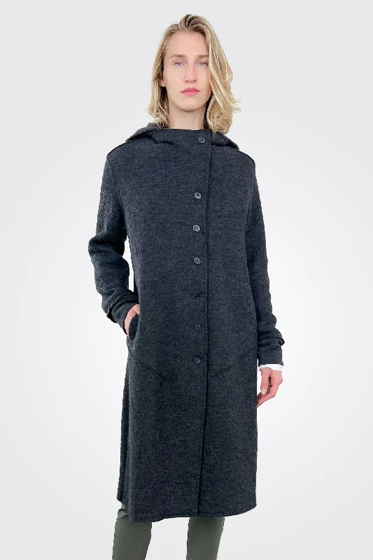 Hooded Coat - Charcoal