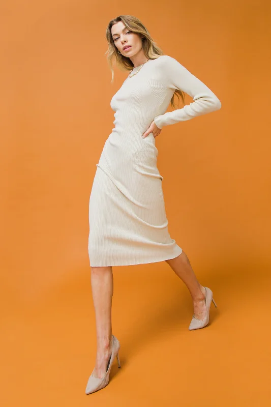 BE WITH YOU SWEATER MIDI DRESS