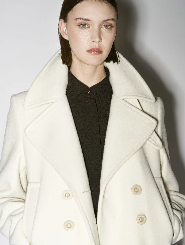 ivory wool and cashmere coat