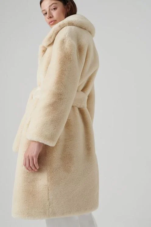 Katrina Faux Fur Coat - Cream