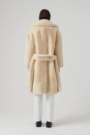 Katrina Faux Fur Coat - Cream