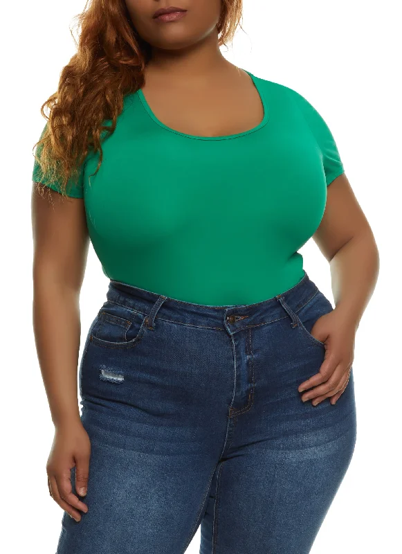 Plus Size Daisy Scoop Neck Bodysuit