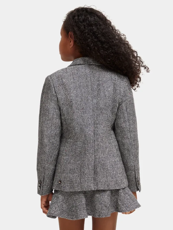 Kids - Wool-blend herringbone blazer