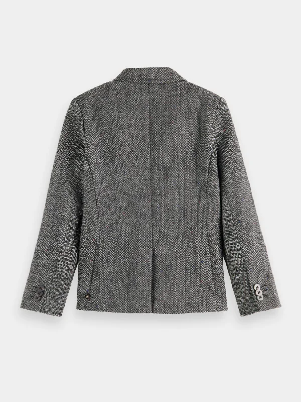 Kids - Wool-blend herringbone blazer