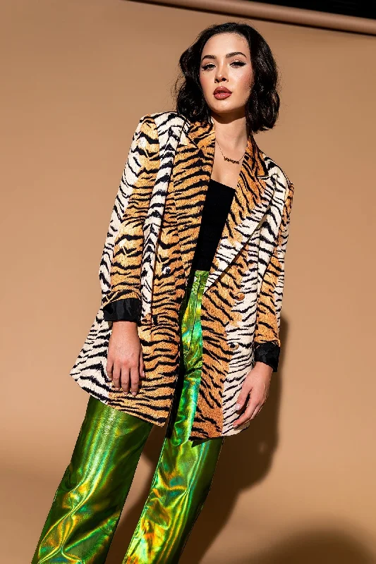 Make Me Wanna Lala Boyfriend Blazer in Tigress