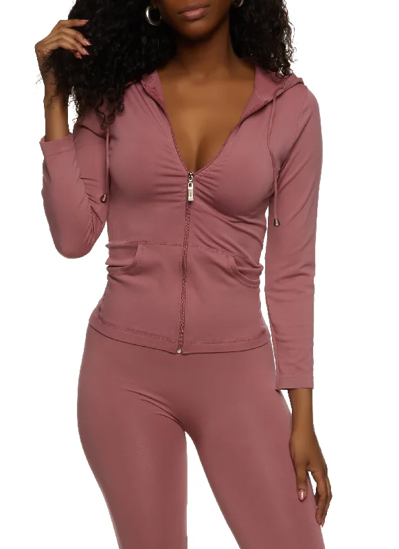 Full Zip Hooded Active Top