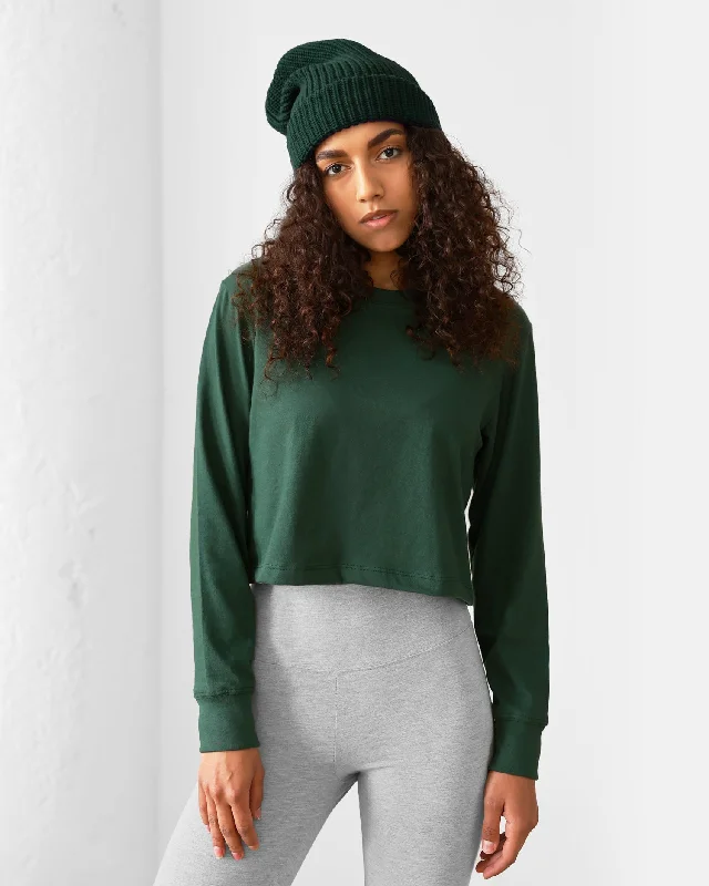 Monday Long Sleeve Crop Top Forest