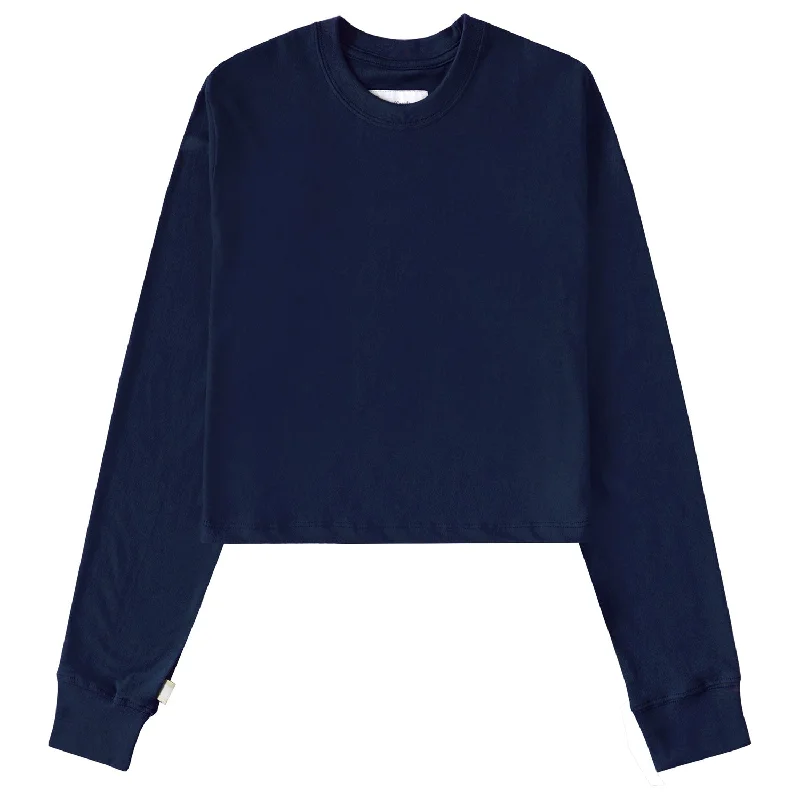 Monday Long Sleeve Crop Top Navy