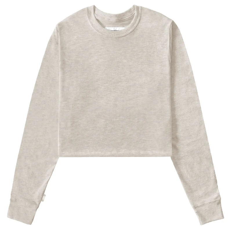 Monday Long Sleeve Crop Top Oatmeal