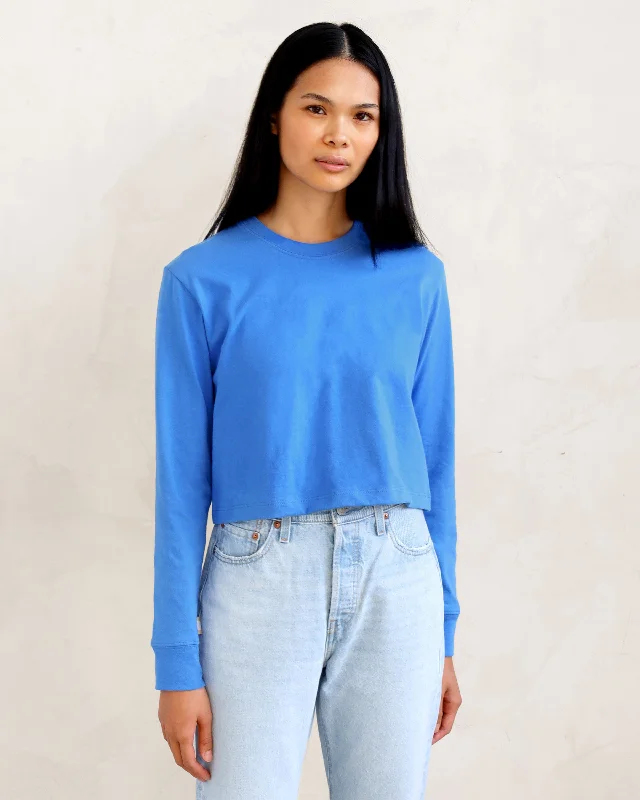 Monday Long Sleeve Crop Top Super Blue