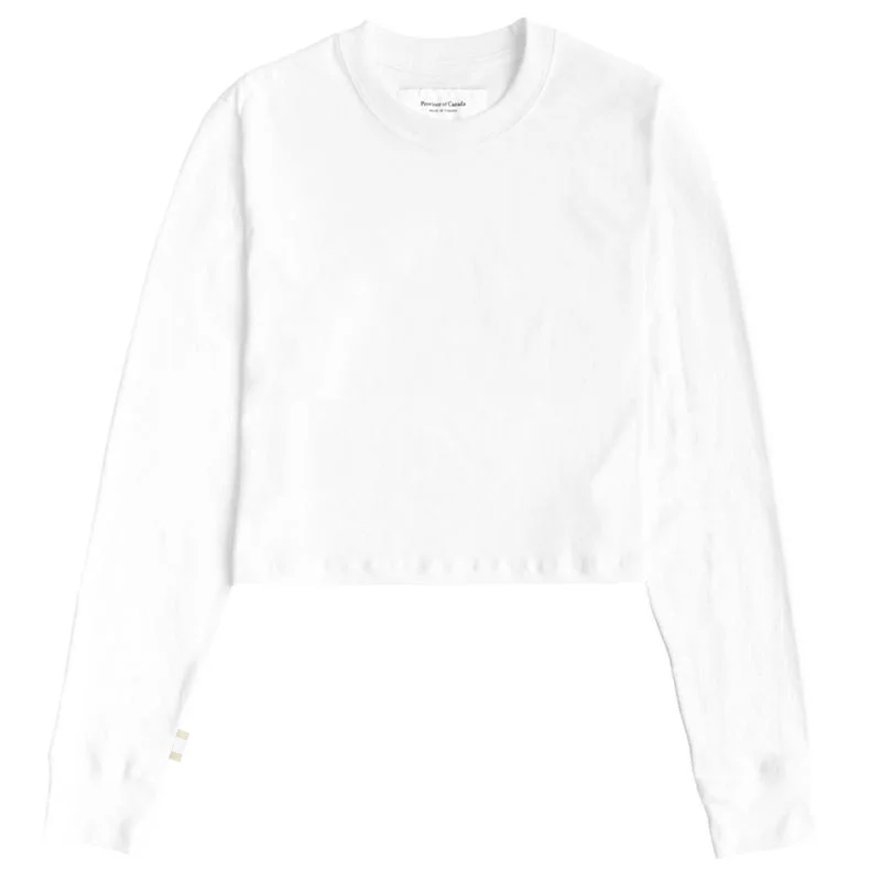 Monday Long Sleeve Crop Top White