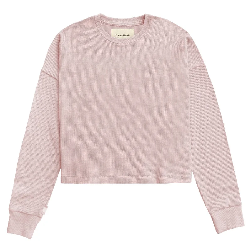 Morning Waffle Long Sleeve Crop Top Dusk