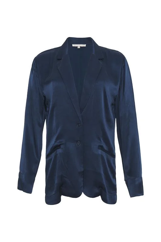 Hayley Silk Blazer - Navy