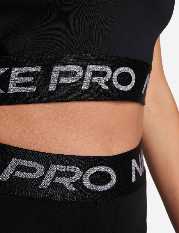 Pro Dri-FIT Cropped Tank Top - Black/Metallic Silver