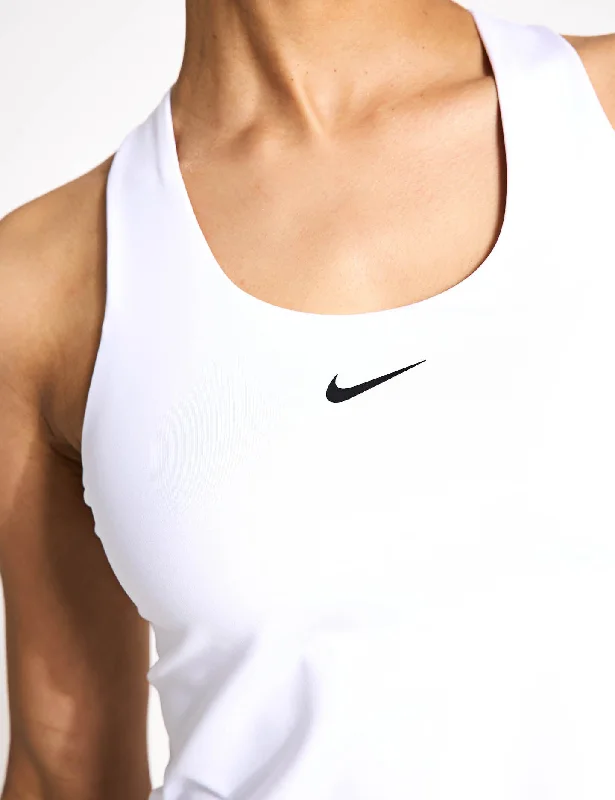 Swoosh Padded Sports Bra Tank - White/Stone Mauve/Black