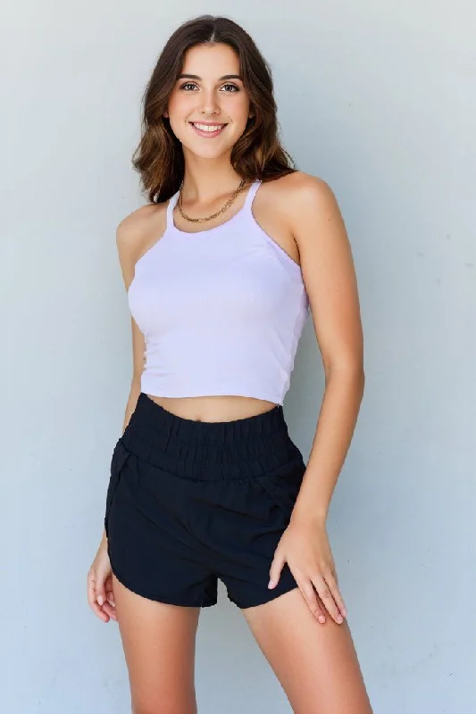 Ninexis Everyday Staple Soft Modal Short Strap Ribbed Tank Top in Lavender